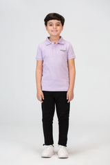 تي شيرت بولو للأولاد بأكمام قصيرة وطبعة مميزة على الظهر