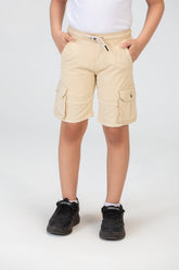 Boys Gabardine Shorts With Side Pockets And Basic Details