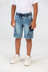 Boys Jeans Used Casual Shorts With Side Pockets And A Zipper On The Side
