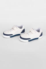 Boy's Flat Sole Faux Leather Chamois Multi Color Sneaker Shoes