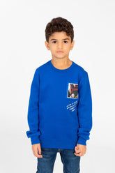 سويت شيرت مطبوع بأكمام طويلة ورقبة دائرية للأولاد