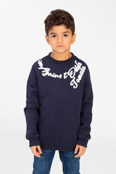 سويت شيرت مطبوع للأولاد برقبة دائرية وقصة ضيقة