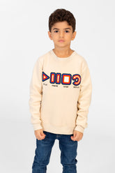 سويت شيرت للأولاد برقبة دائرية وطبعة أمامية