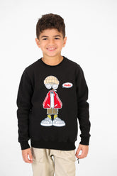 سويت شيرت للأولاد بياقة دائرية وطبعة جرافيكية على الجهة الأمامية