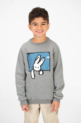 سويت شيرت للأولاد بأكمام طويلة ورقبة دائرية وطبعة أمامية