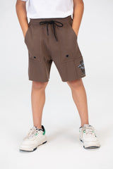 شورت ميلتون للأولاد بحزام خصر مطاطي وجيوب أمامية وخلفية