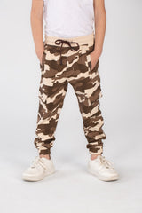 Boy's Slim Fit Army Baggy Sports Soft Melton Camouflage Sweatpants
