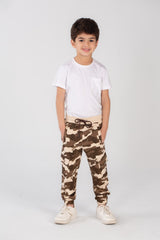 Boy's Slim Fit Army Baggy Sports Soft Melton Camouflage Sweatpants