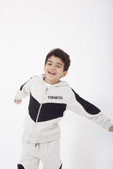 Boy's Padded Front Tomato Printed Made Of Comfort Melton Training Suit