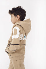 Boy's Padded Front & Back Printed Made Of Soft Melton Side Pockets Training Suit