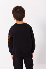 Boy's Padded Front & Sleeves Printed Made Of Comfort Melton Training Suit