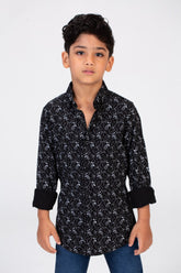 Boys Jakar Shirt With Long Sleeves And Printed Poplin Material