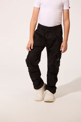 Boy's Wide Leg Gabardine Sherwal Pants With Modern Side Pockets