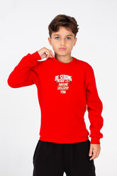 سويت شيرت للأولاد برقبة دائرية وطبعة أمامية