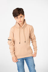 Boy's Hood Sweatshirt With Pocket On The Sleeves