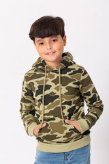 Boy's Army Hoodie Padded Hooded Sweatshirt Camouflage