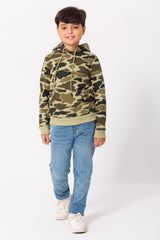 Boy's Army Hoodie Padded Hooded Sweatshirt Camouflage