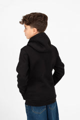 Boy's Basic Hoodie With Kangaroo Pocket And Long Sleeves