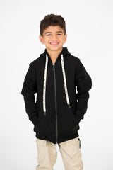 Boy's Basic Hood Sweatshirt With Full Zippers