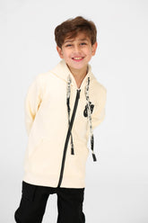 سويت شيرت طماطم للأولاد بأكمام طويلة وسحاب وجيوب