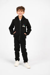 سويت شيرت مطبوع بغطاء رأس وسحّاب للأولاد