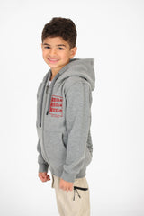 سويت شيرت مطبوع للأولاد بسحاب وجيوب وأكمام طويلة