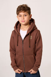 Boy's Tomato Full Zip Front Hooded Sweatshirt