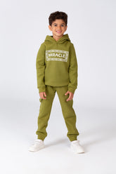 Boy's Winter Hoodie And Sweatpants Printed Training Suit In Milton Material