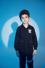 Boy's Padded Front Printed Made Of Comfort Melton Training Suit