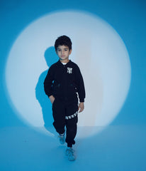 Boy's Padded Front Printed Made Of Comfort Melton Training Suit