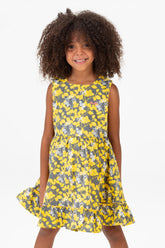 Girls Tomato Cut Dress With A Zipper At The Back And Practical Material In Yellow