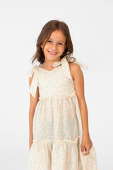 Girl's Casual Layered Cut Dress With Full Floral Print In High Quality Material
