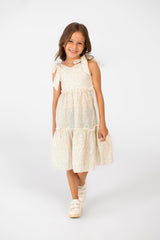 Girl's Casual Layered Cut Dress With Full Floral Print In High Quality Material