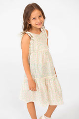 Girl's Casual Layered Cut Dress With Full Floral Print In High Quality Material