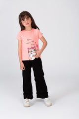 Girls T-shirt Regural Fit With Comfortable Material
