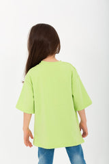 Girl's Summer Casual Short Sleeve Round Neck Oversized Cotton T-Shirt