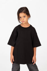 Girl's Summer Melton Lycra Round Neck Short Sleeves T-shirt With A Back Text Print