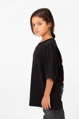 Girl's Summer Melton Lycra Round Neck Short Sleeves T-shirt With A Back Text Print