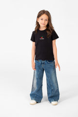 تي شيرت صيفي مريح للبنات بأكمام نصفية ورقبة دائرية وتصميم عصري