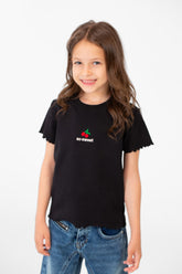 Girl's Comfortable Summer Half-Sleeve Round Neck Modern Design T-shirt