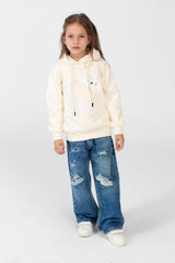 Girl's Long Sleeved Hooded Sweatshirt