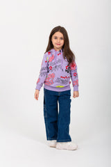 Girl's Hoodie Padded Front & Back Printed Hooded Sweatshirt