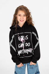 Girl's Printed Hood Sweatshirt With Long Sleeves
