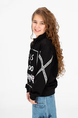 Girl's Printed Hood Sweatshirt With Long Sleeves