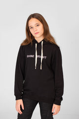 Girl's Hoodie Sweatshirt With Text Print And Long Sleeves