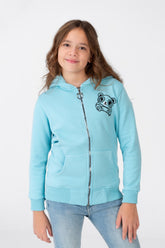 Girl's Sweatshirt With A Hood And A Front Zipper