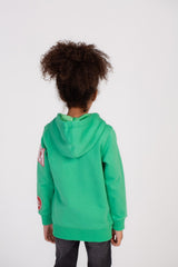 Girl's Front Printed Padded Hooded Cozy In Style Sweatshirt