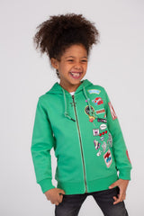 Girl's Front Printed Padded Hooded Cozy In Style Sweatshirt