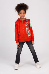 Girl's Front Printed Padded Hooded Cozy In Style Sweatshirt