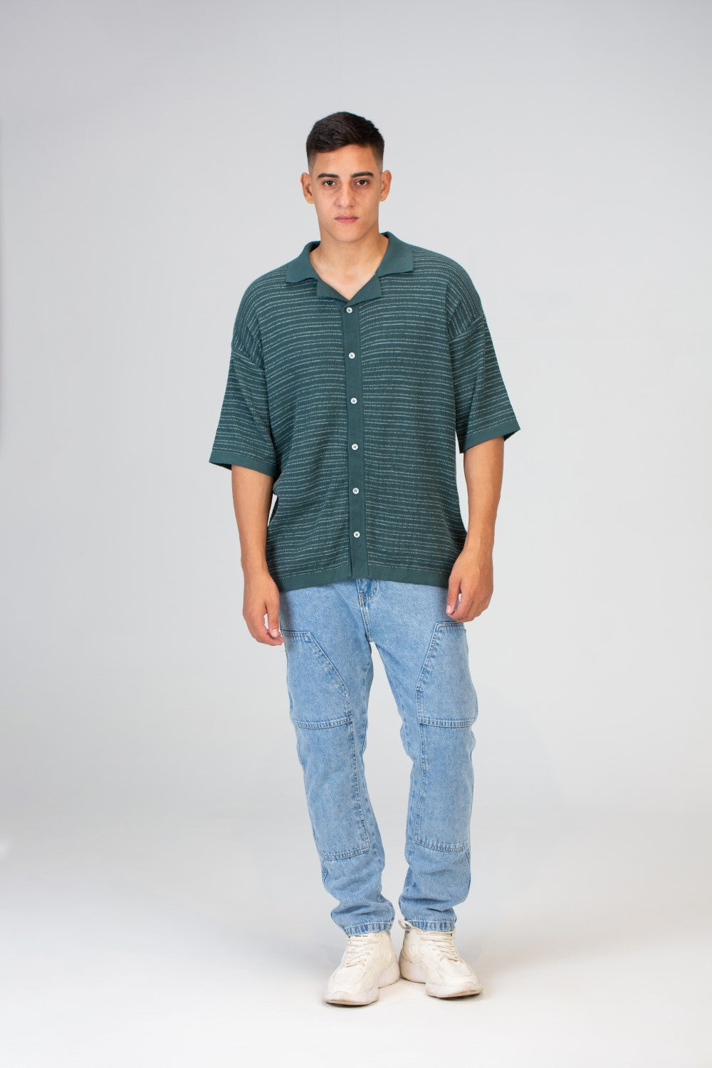 Mens Striped Half Sleeve Trico Shirt With Comfortable And Practical Material